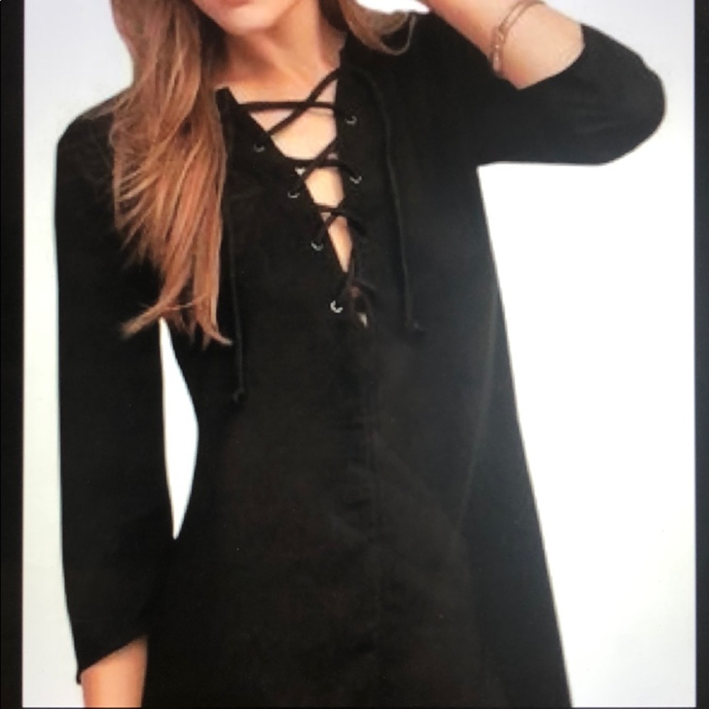 Abercrombie & Fitch Black Lace Up Dress